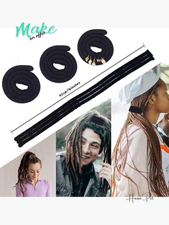 Spiral Lock Hair Ties - Dreadlock Accessories Set of 3 - Cotton and Polyester main image 4